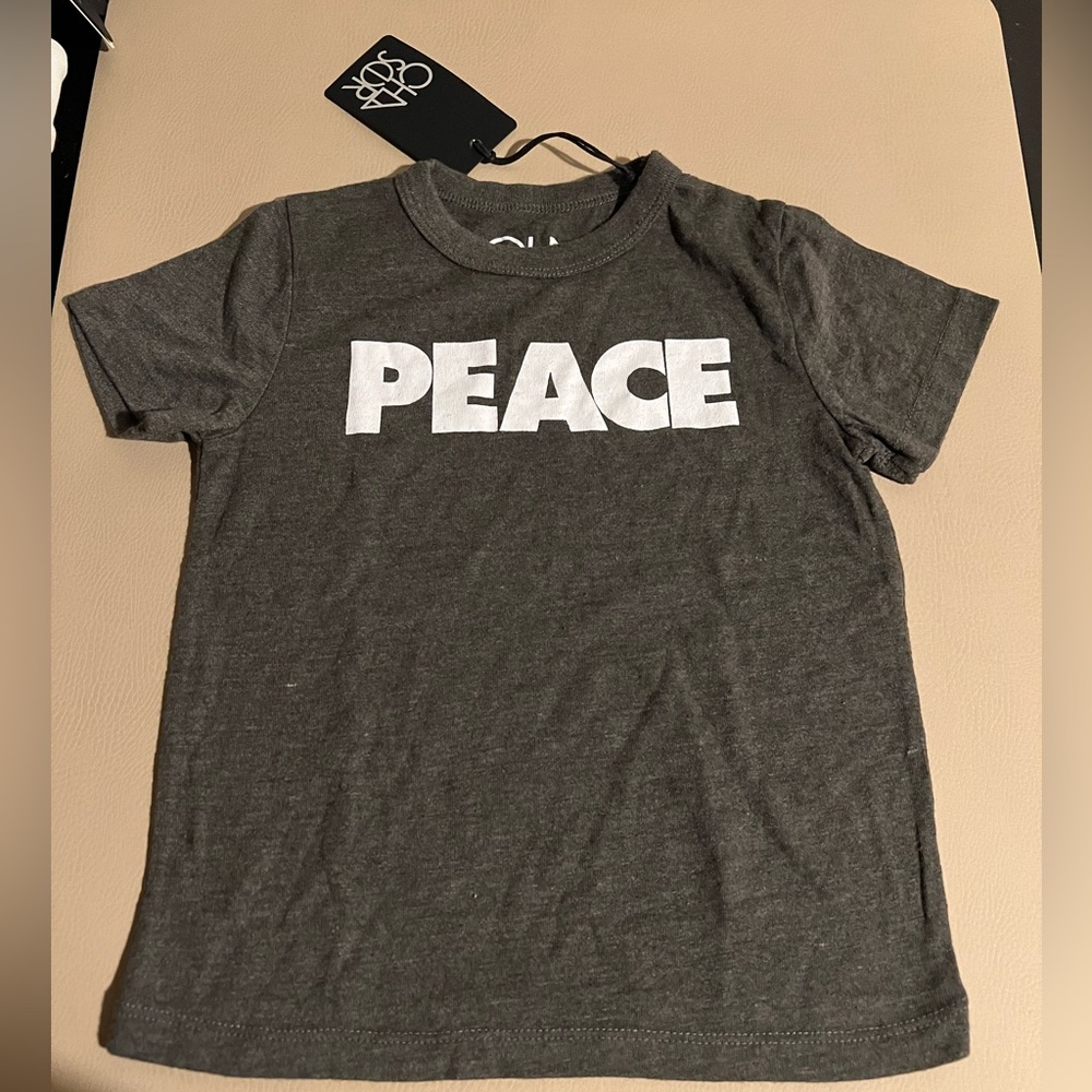 Chaser Brand Gray PEACE shirt size 6 NWT